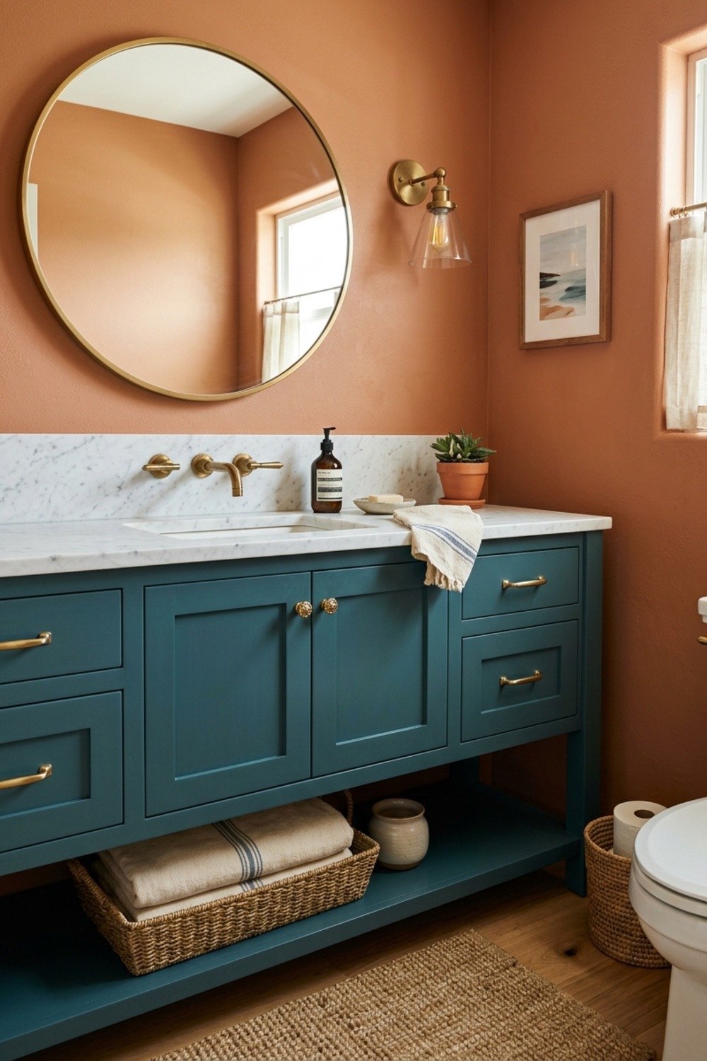19. Deep teal with brass