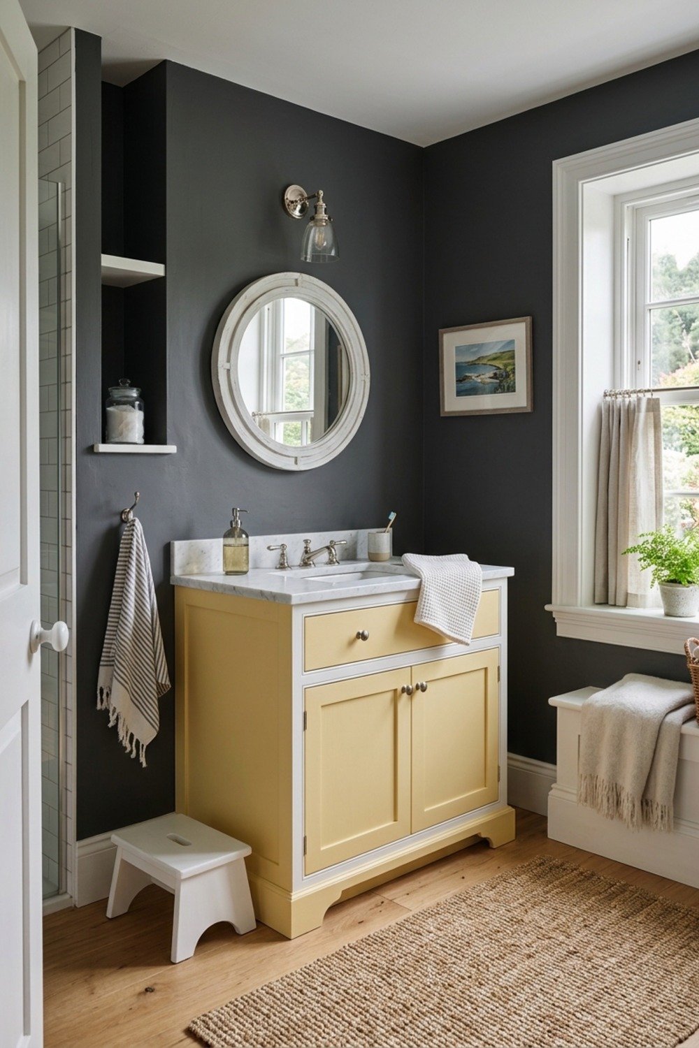 9. Butter yellow with white trim