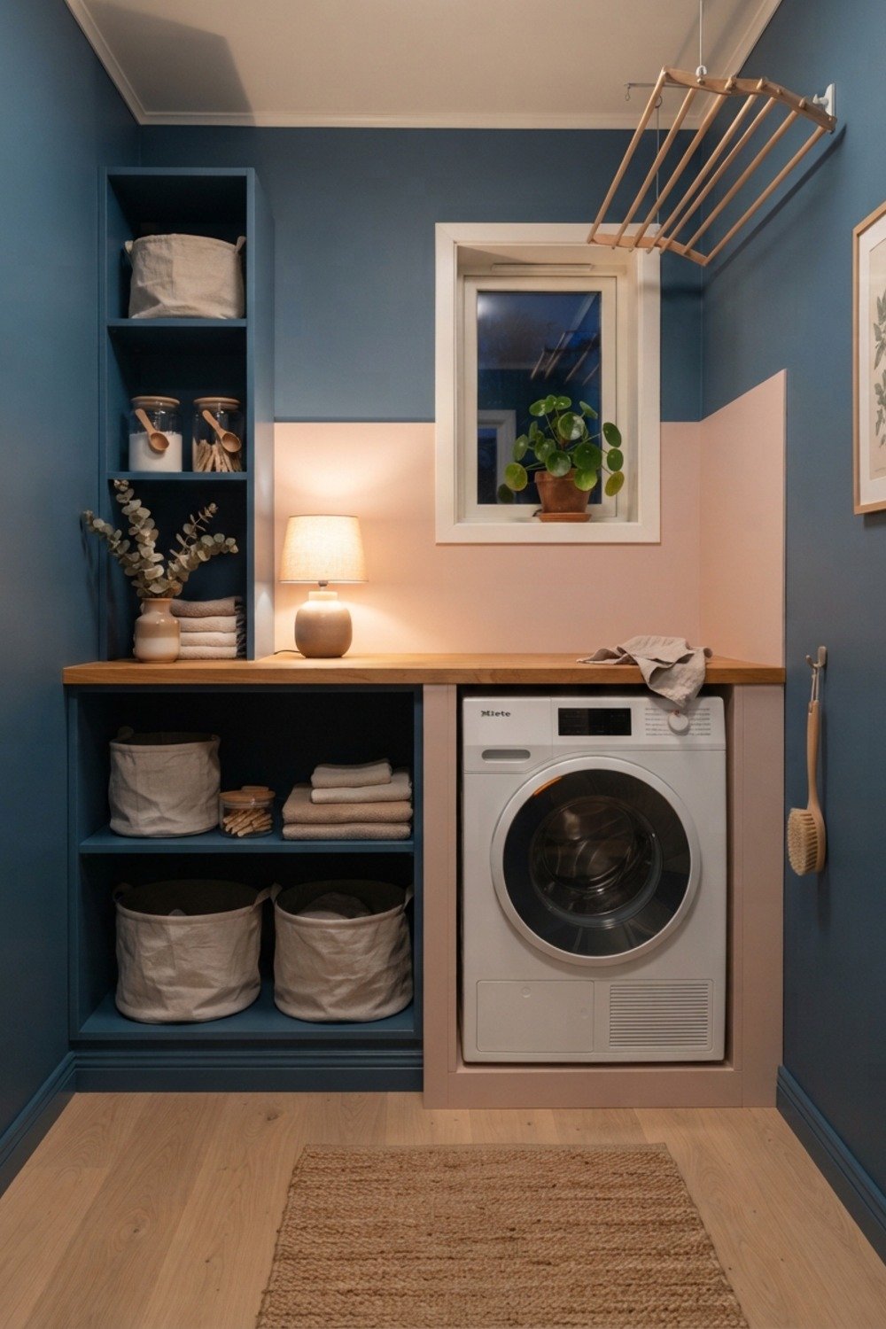 19. Hague Blue with a pale oak floor