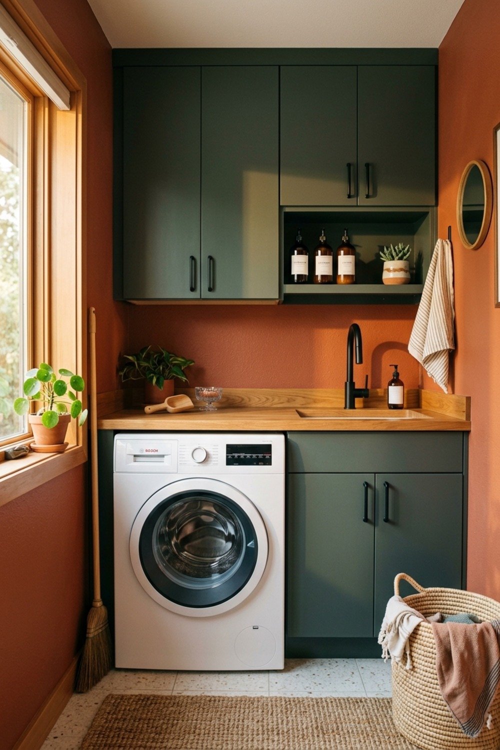 21. Pewter Green with matte black fixtures