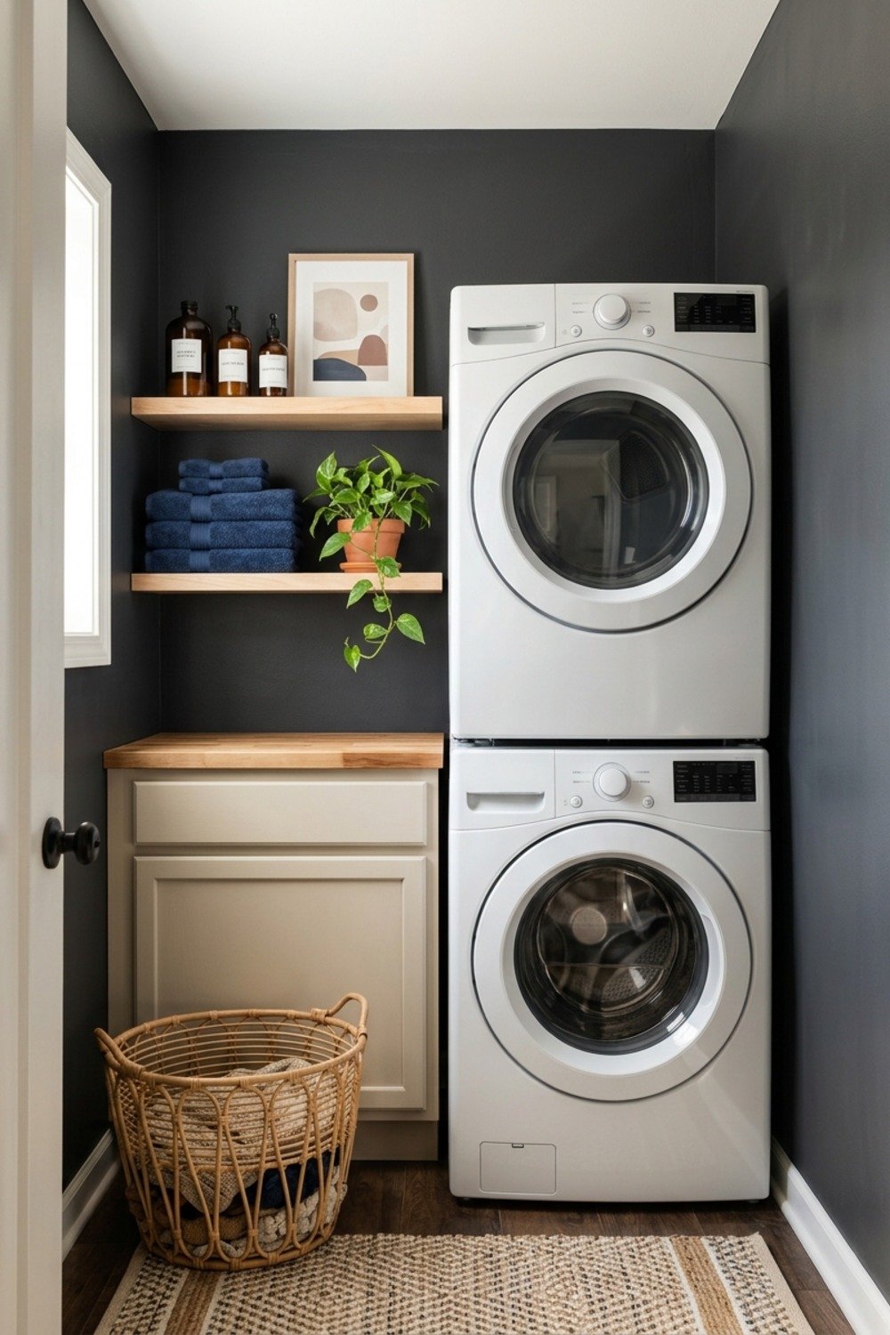 24. Accessible Beige with navy towels