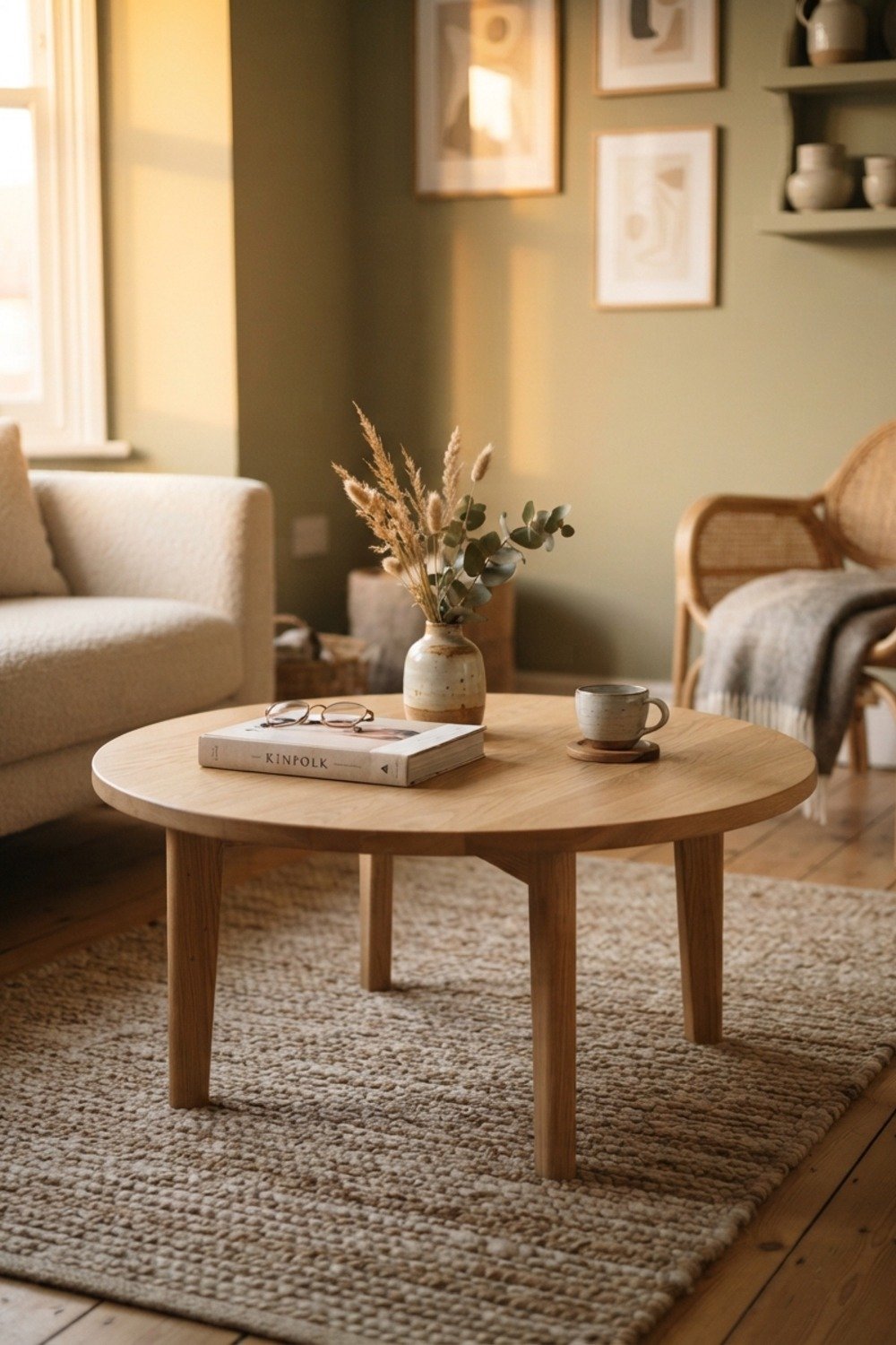 23. A round coffee table
