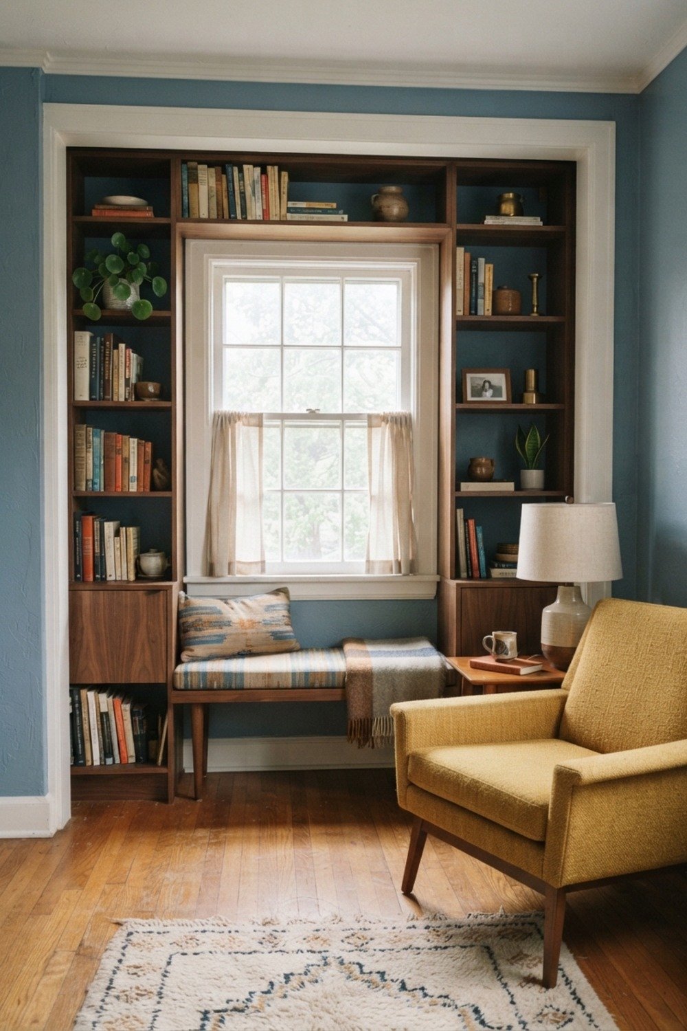 24. Fill a window alcove with built-in shelves