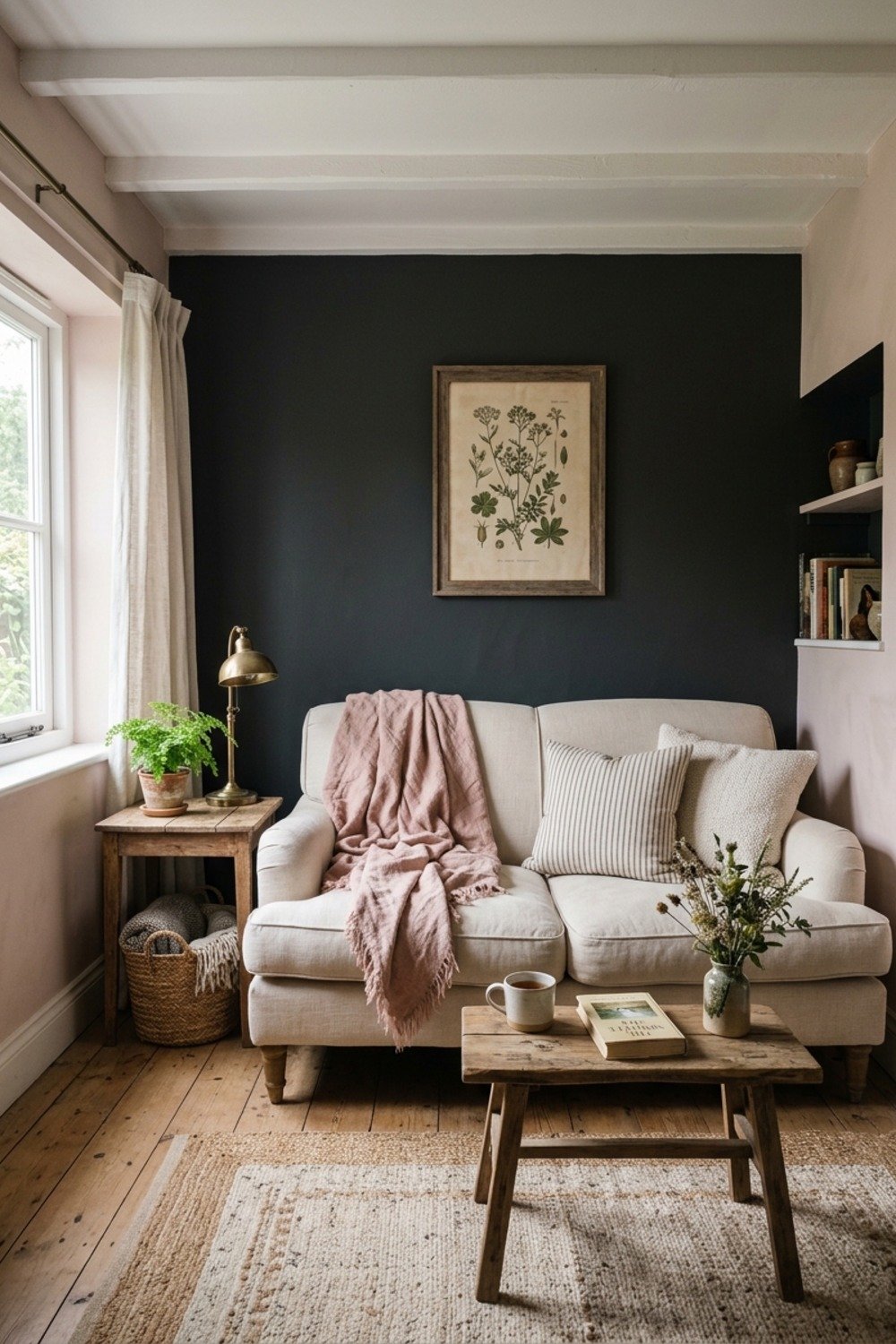 28. A deep color on one wall