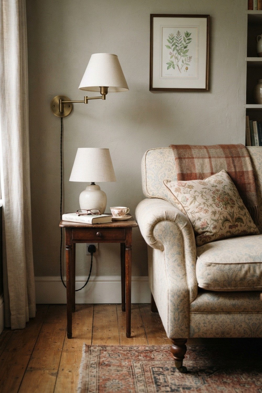 5. Plug-in sconces beside the sofa