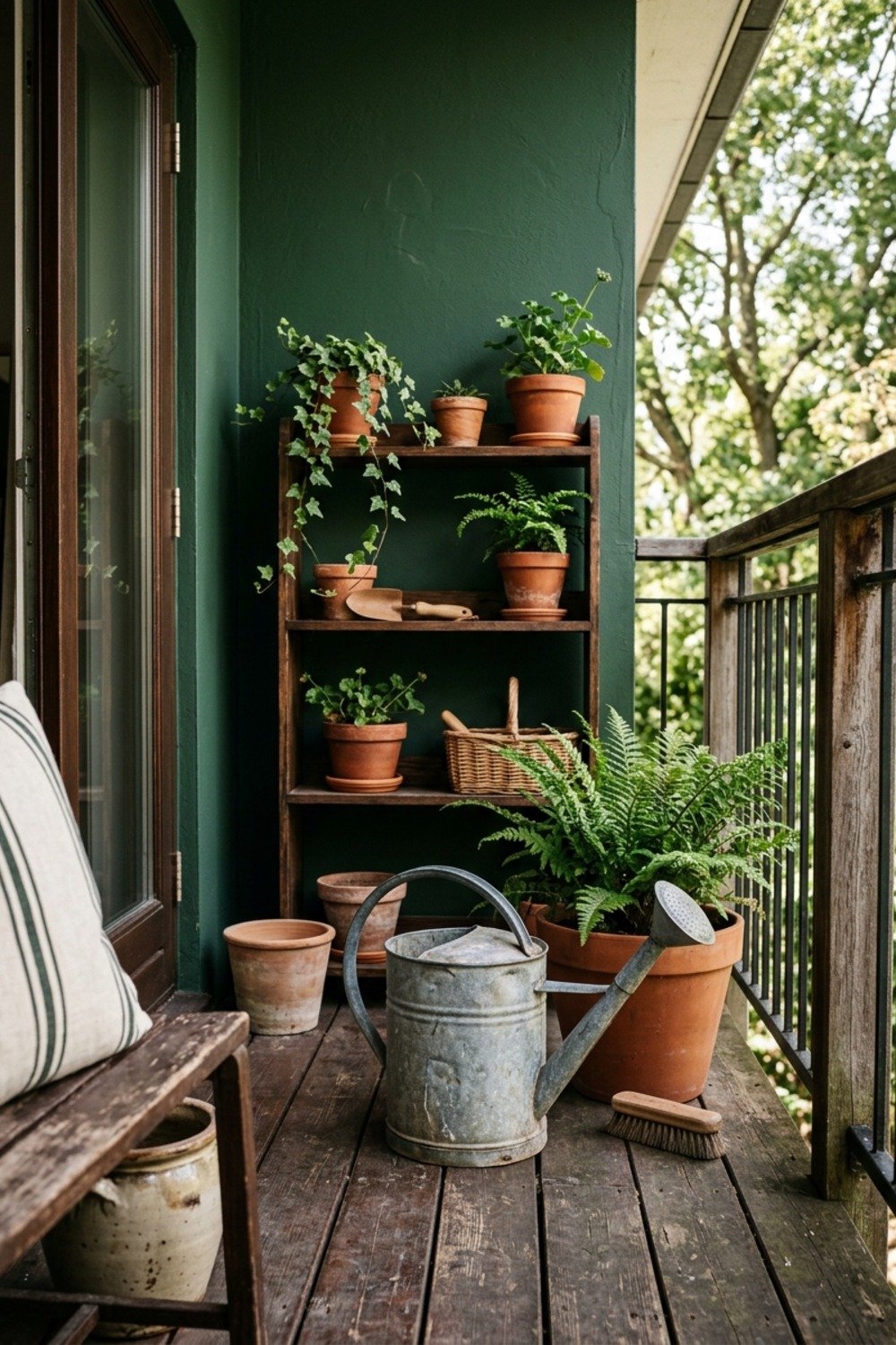 23. A galvanized watering can that stays out