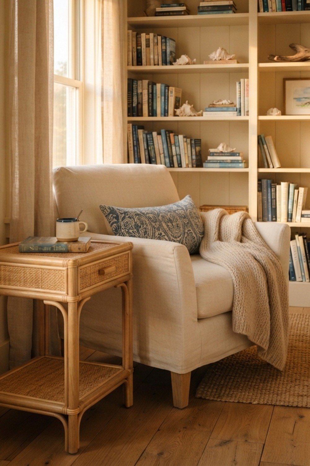 13. Place a slim side table within arm's reach