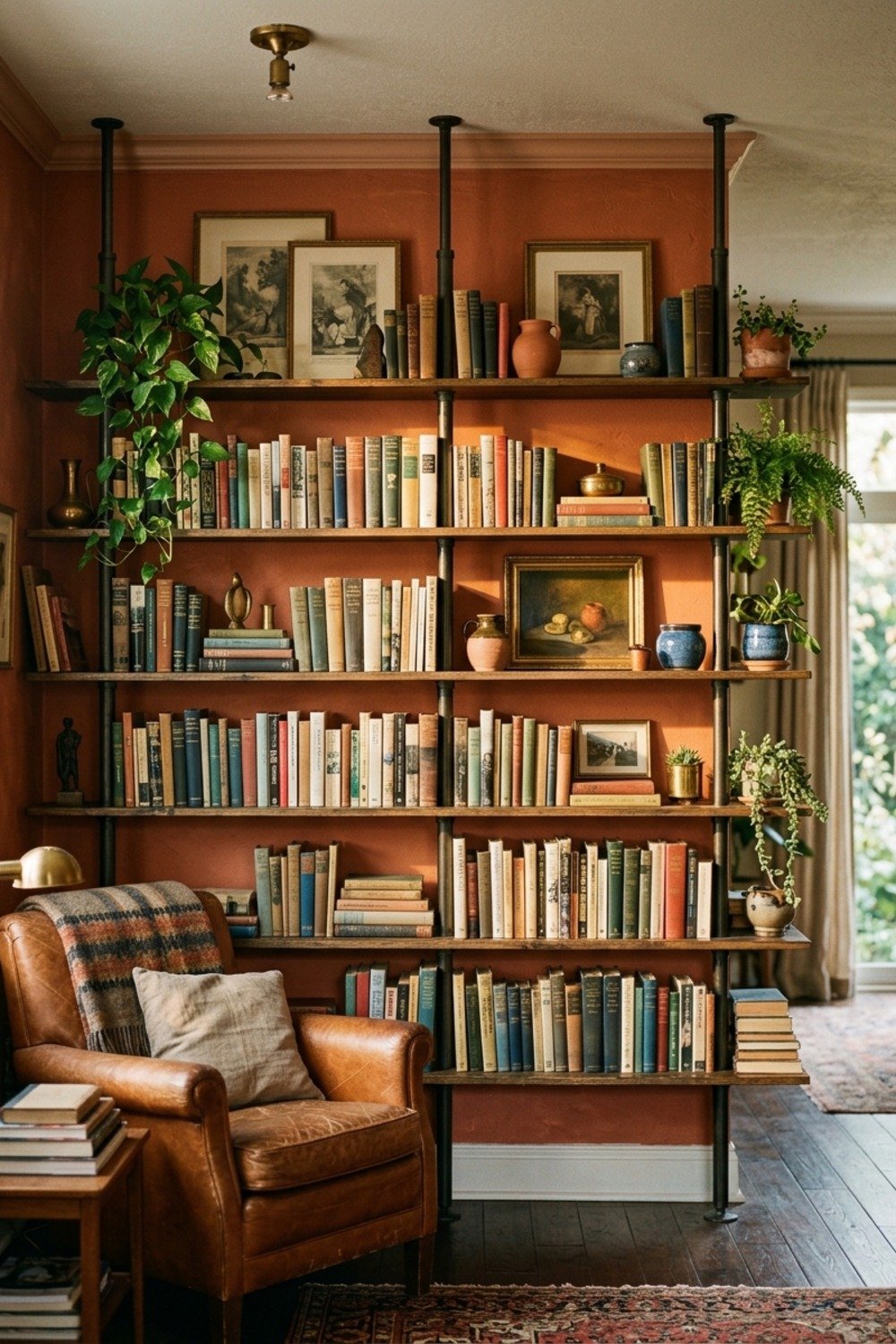 5. Try tension-pole shelving