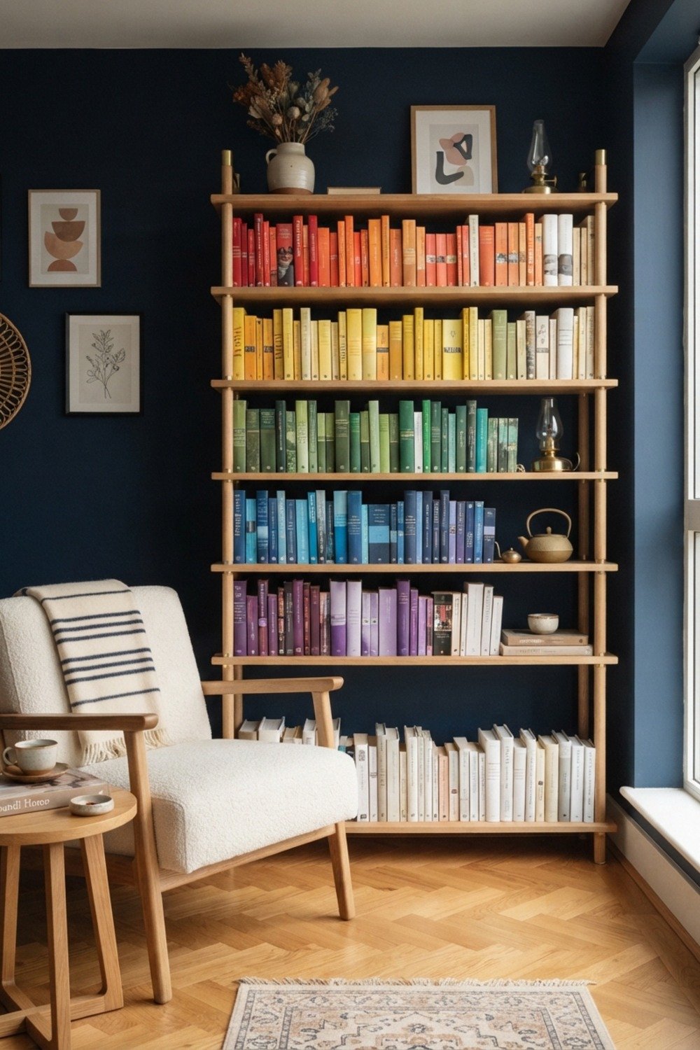 7. Sort shelves by color