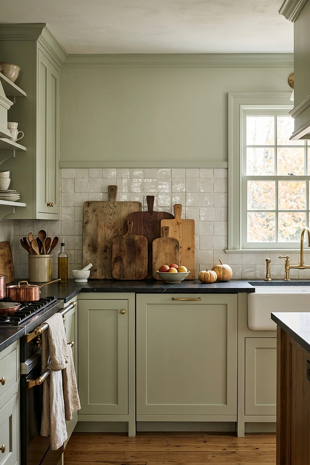 Mixed wood boards leaned