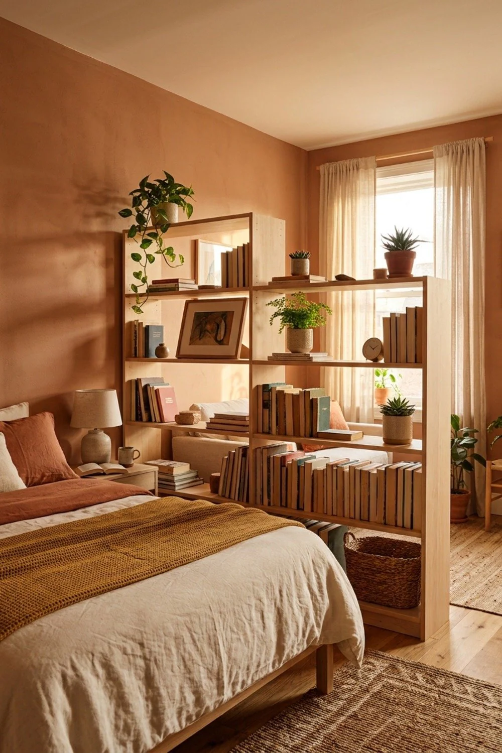 5-foot open bookcase as a studio