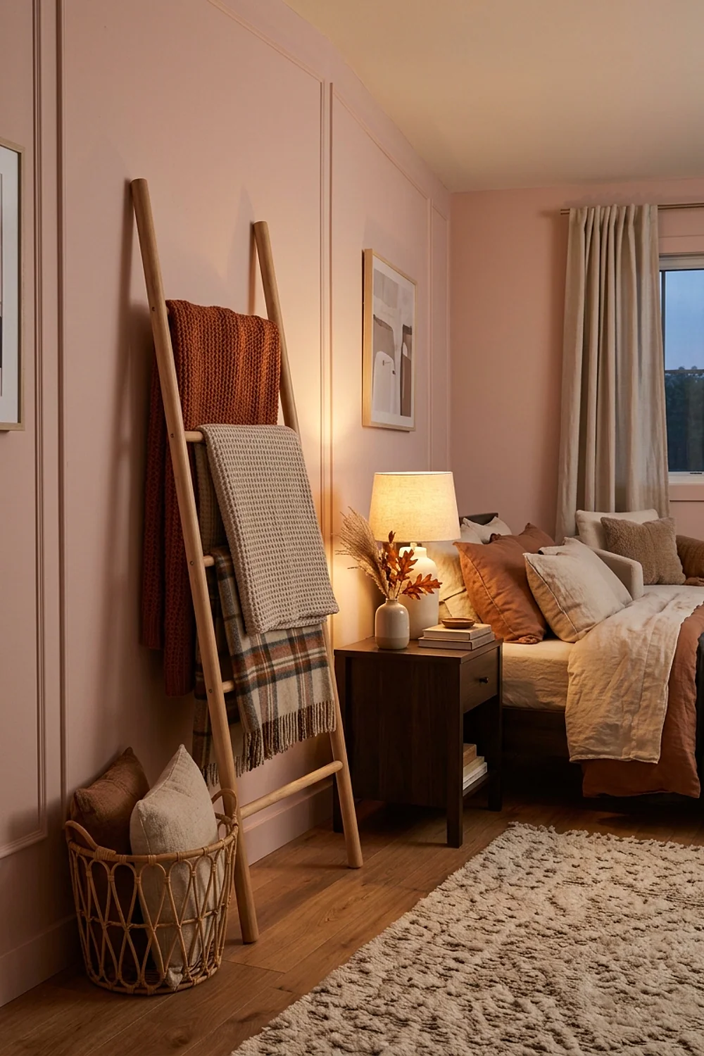 Leaning blanket ladder