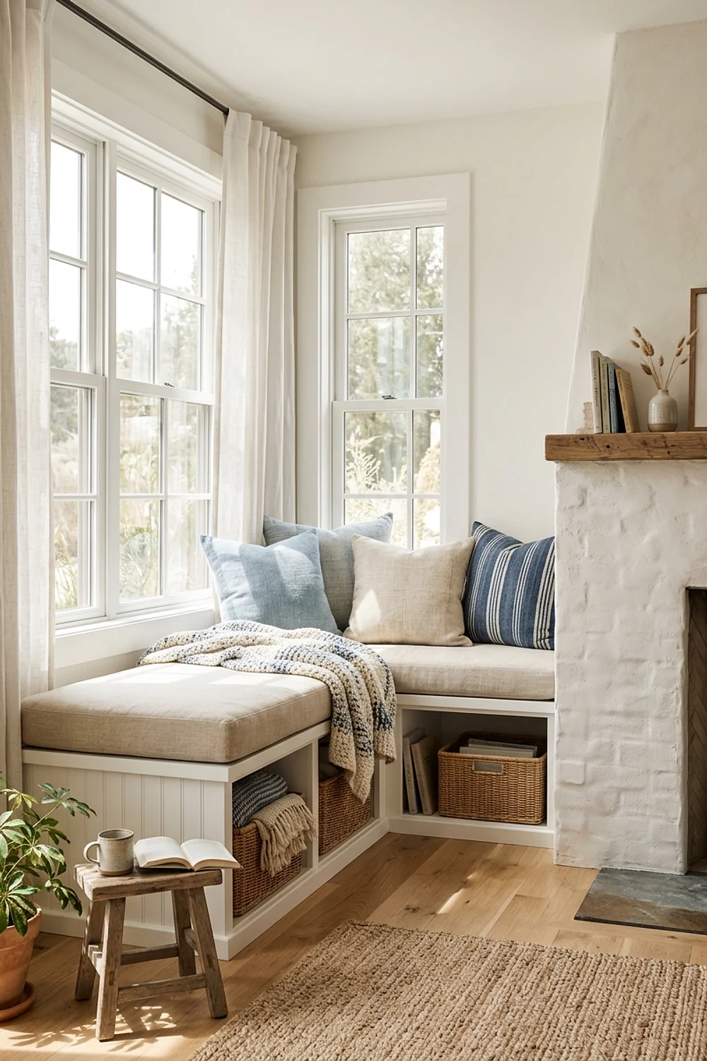 Window bench tucked