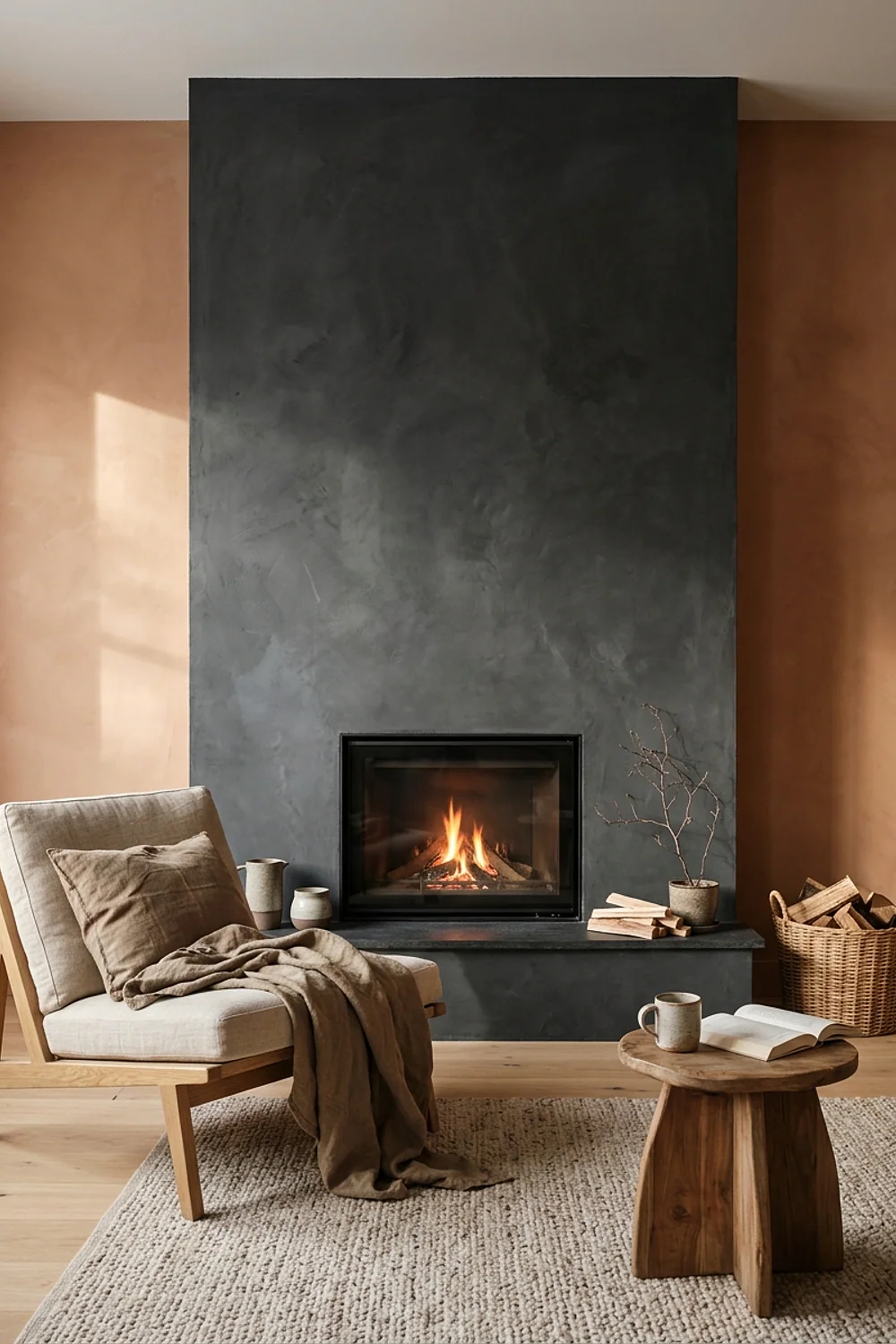 Matte charcoal plaster