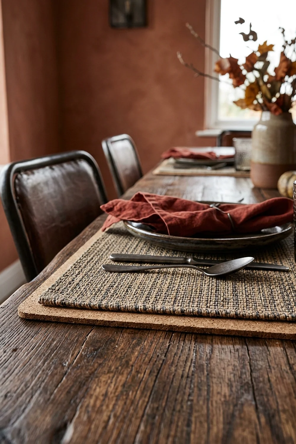 Cork-backed woven placemats