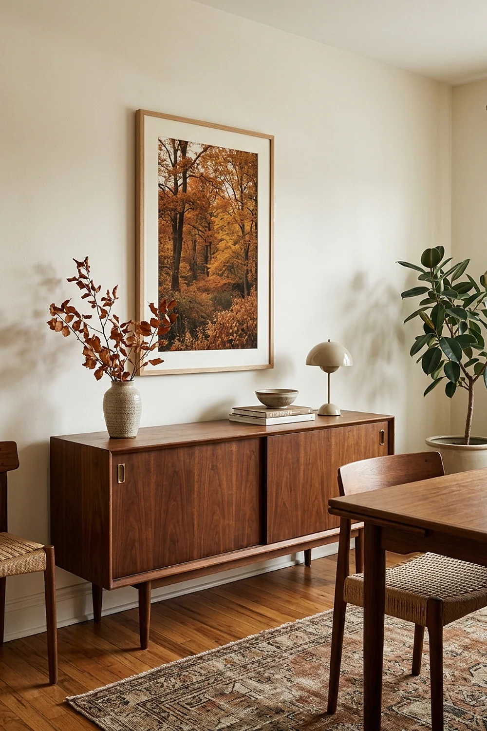24-by-36 inch framed autumn print above