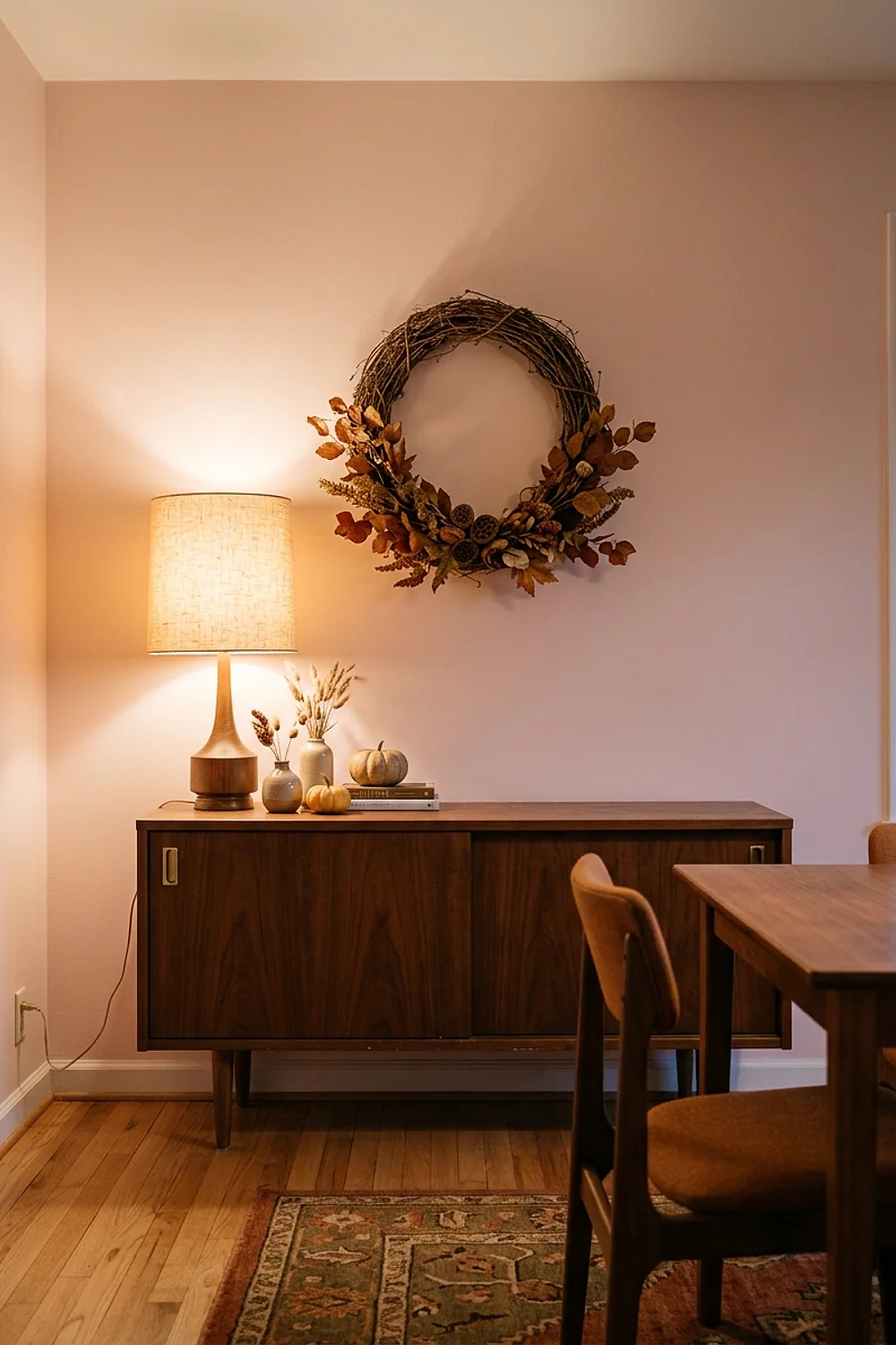 28-inch grapevine wreath hung