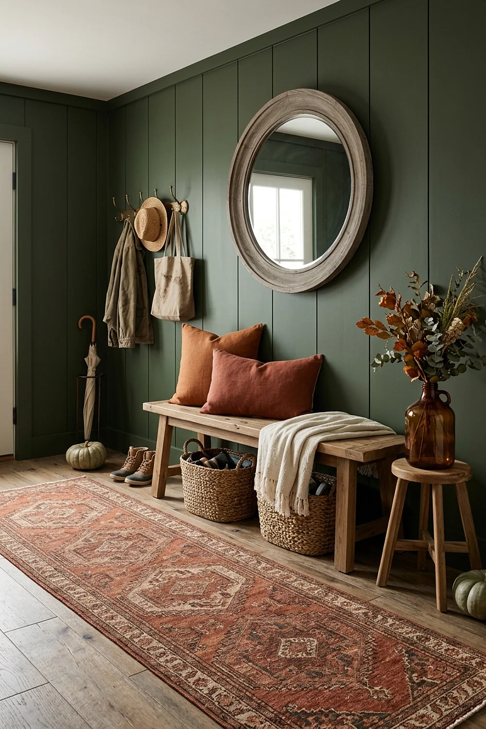 Cavern Clay runner and burnt orange