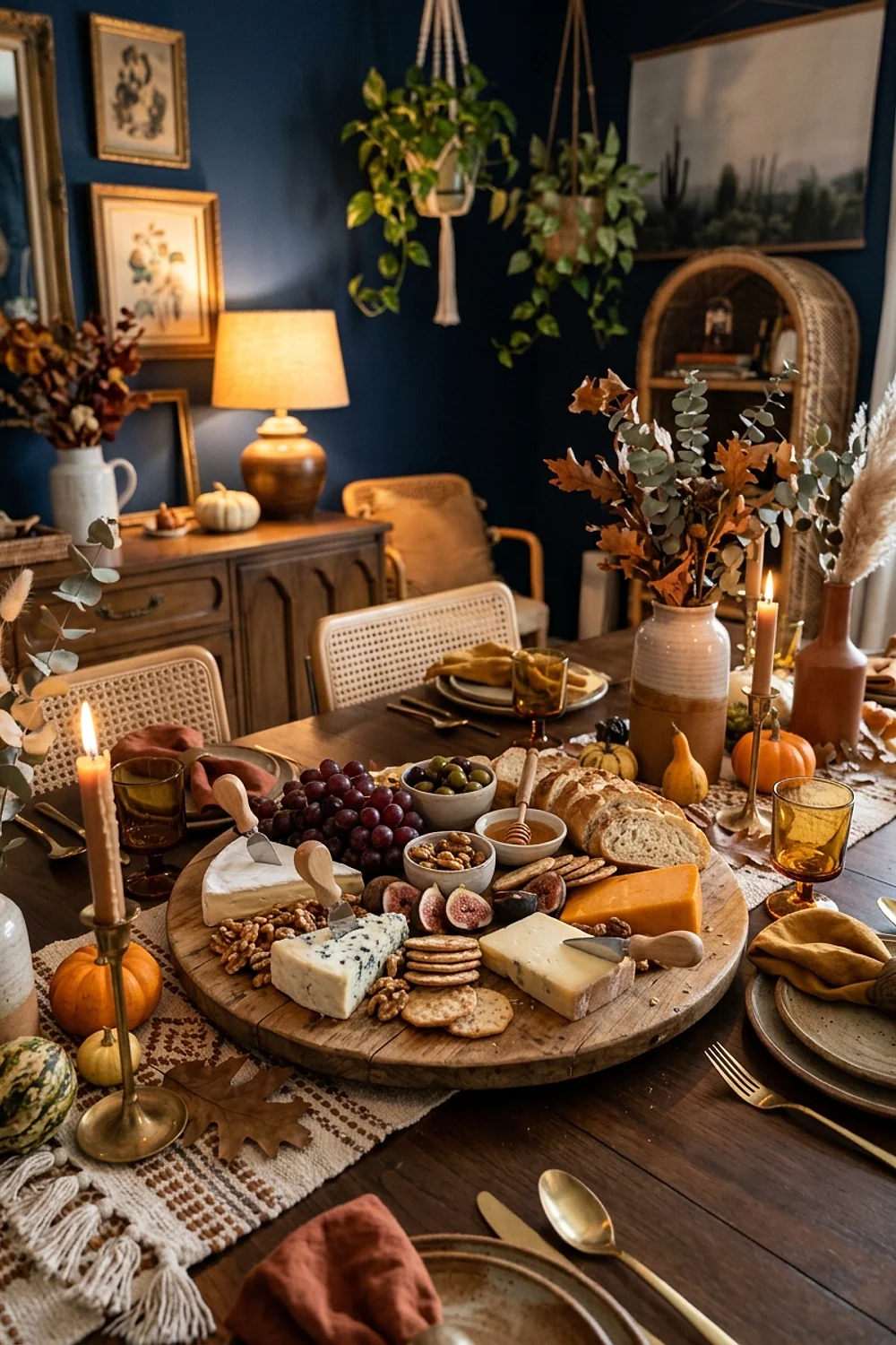 Lazy Susan carrying a cheese board