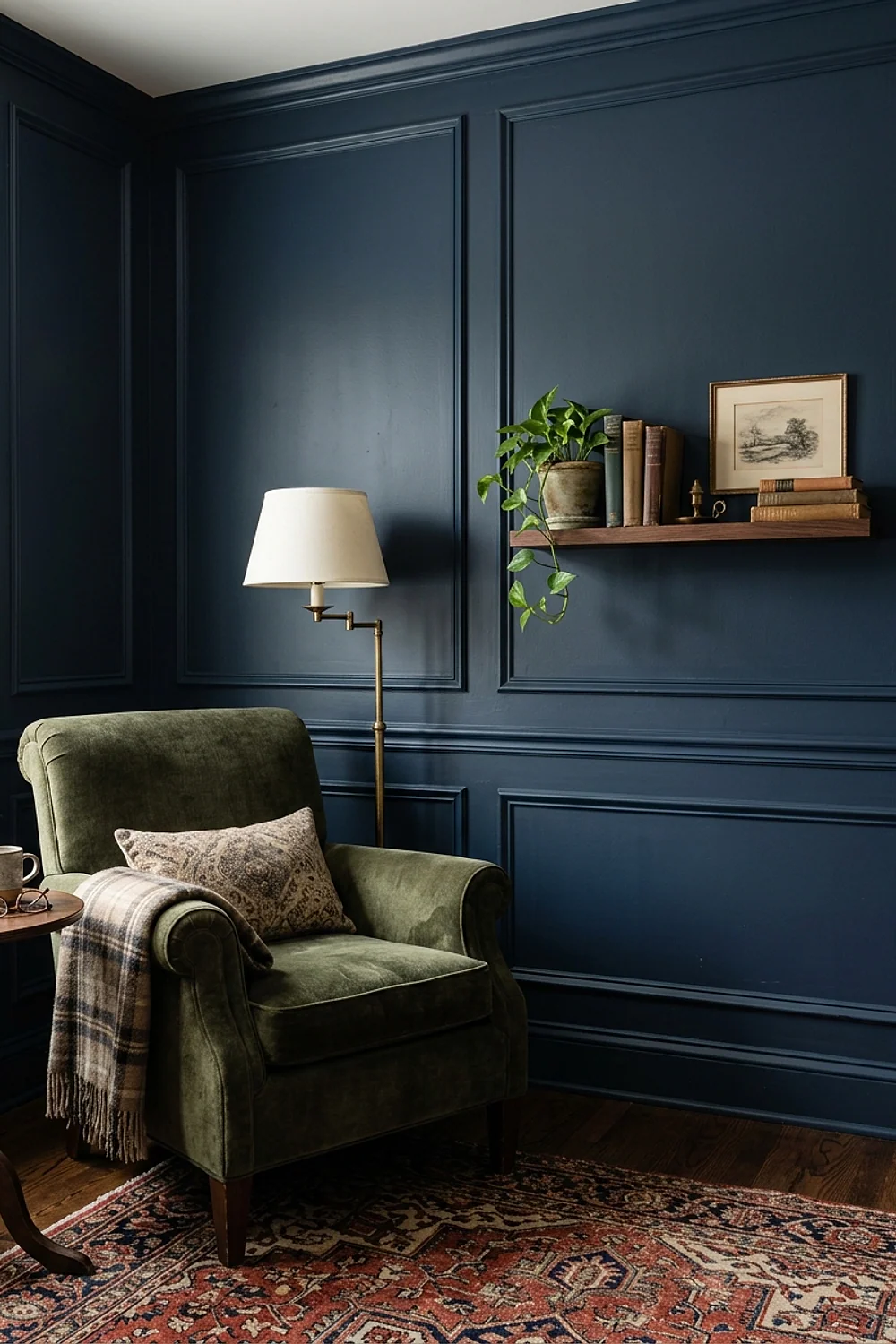 Reading-nook shelf angled