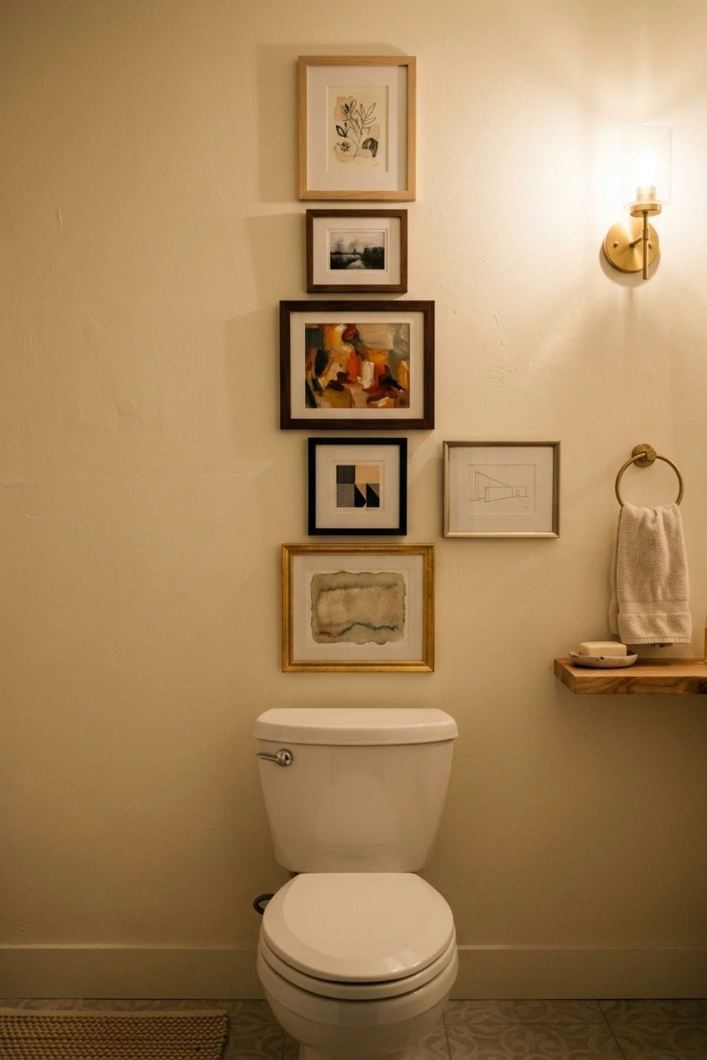 Vertical stack above the toilet