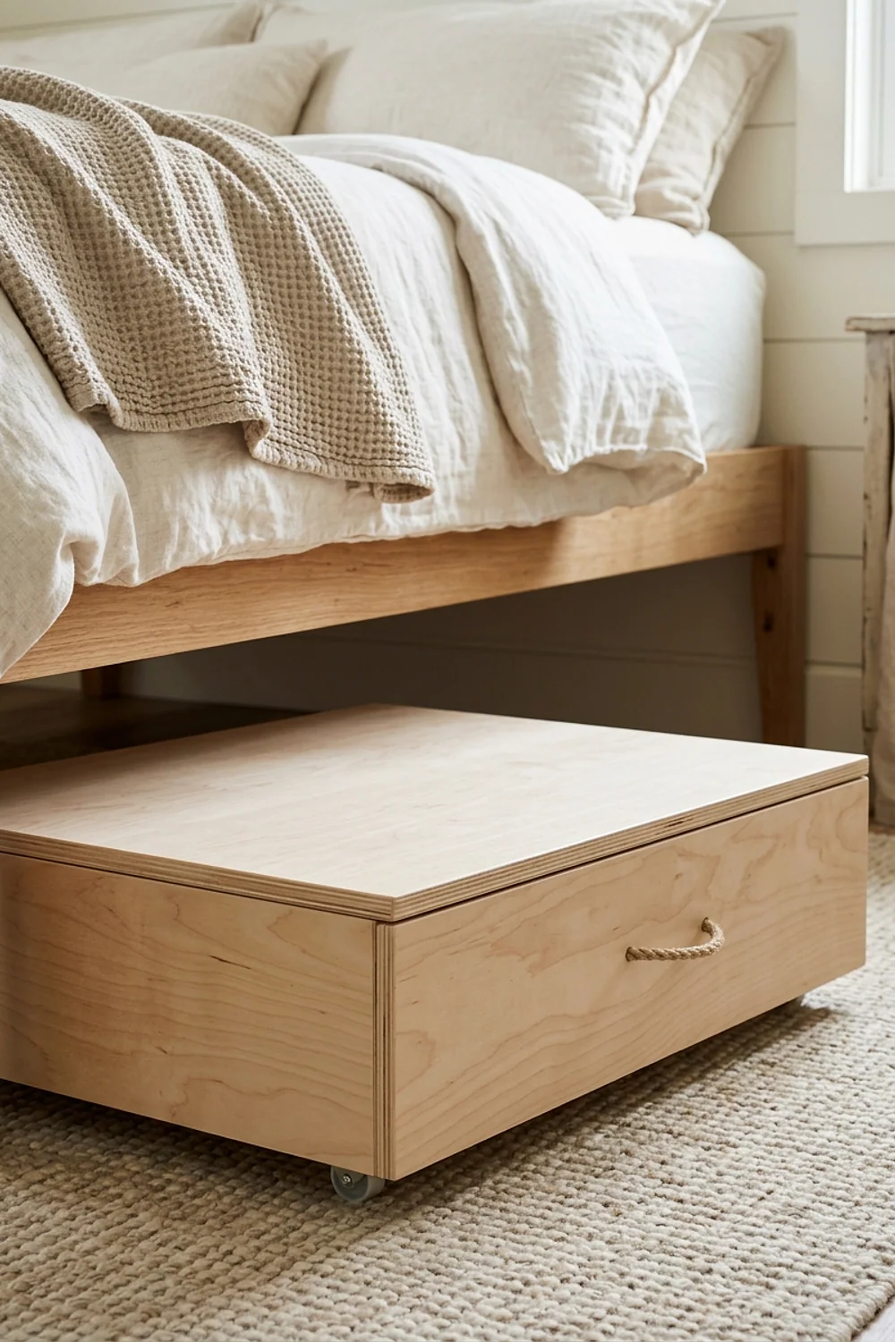 Lidded plywood bins