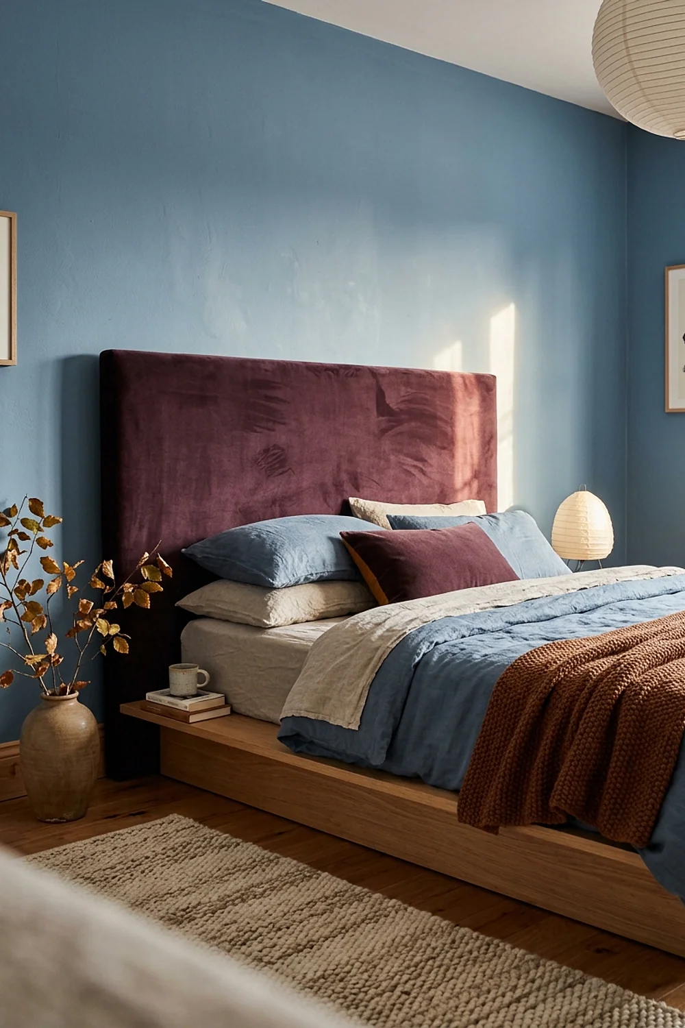 Velvet headboard