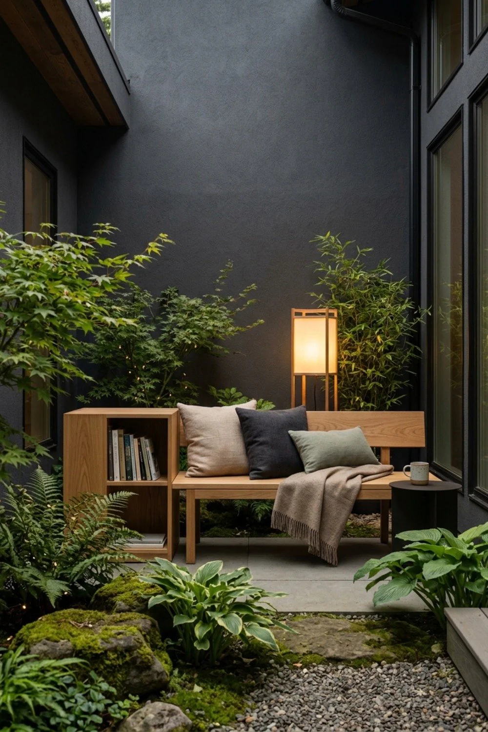 Backyard garden bench