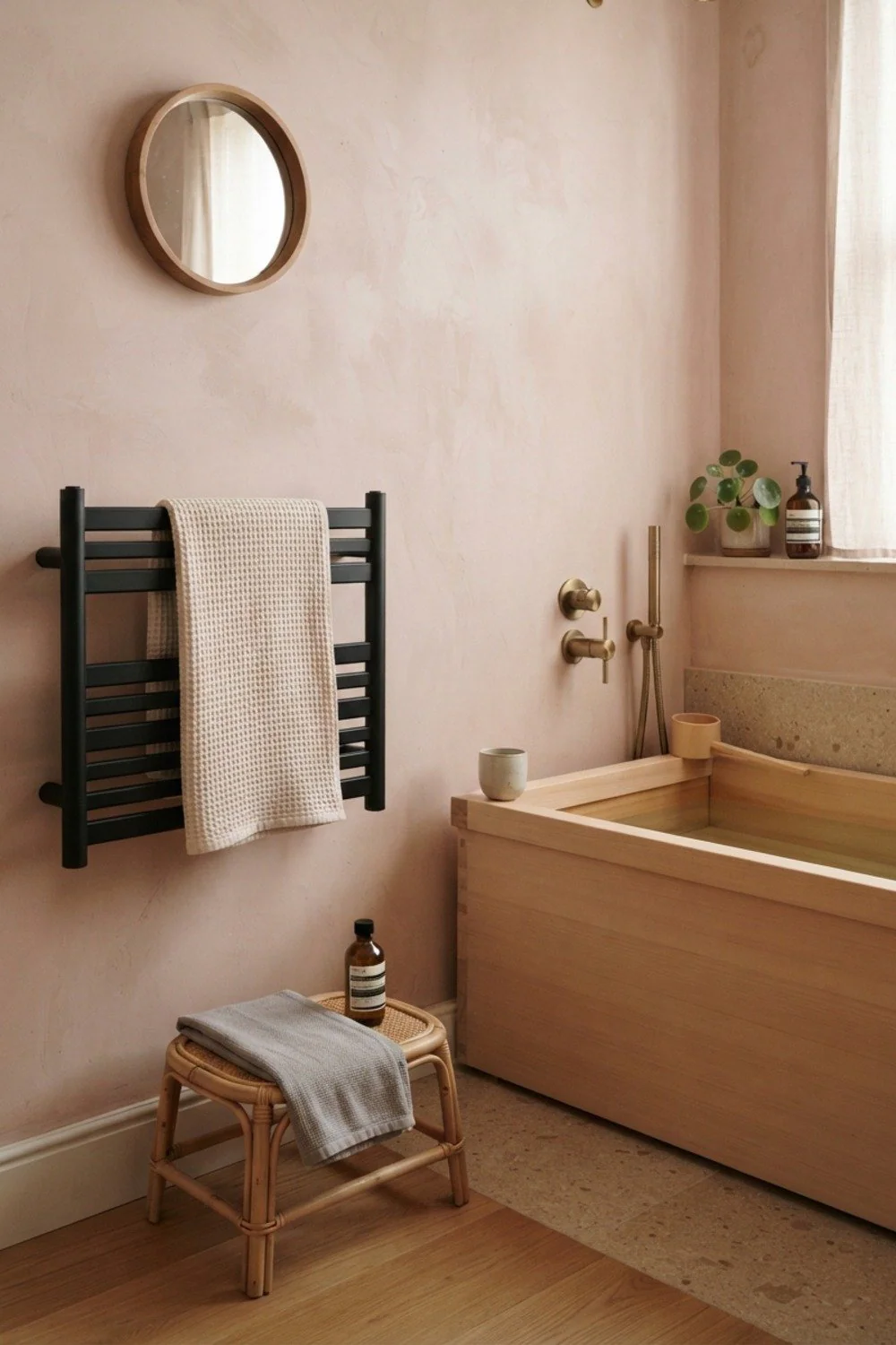 Mount a 20-inch heated towel rail