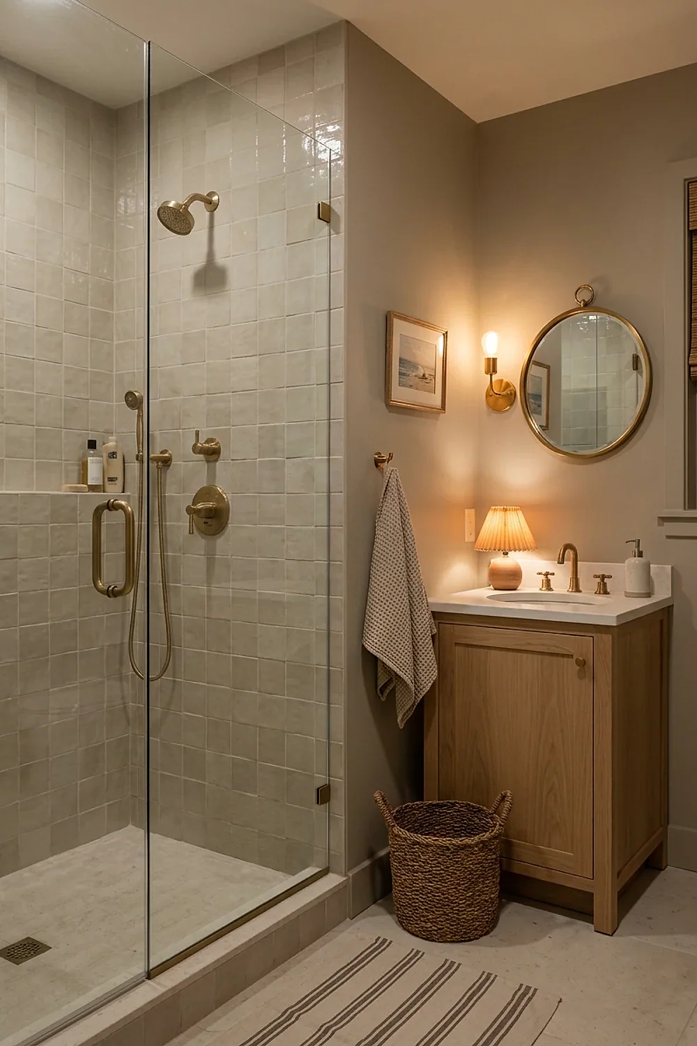 Grout the shower tile
