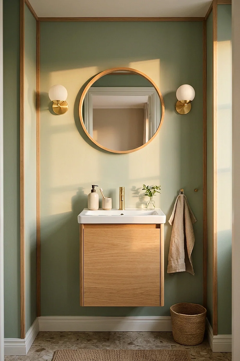 Flank the mirror