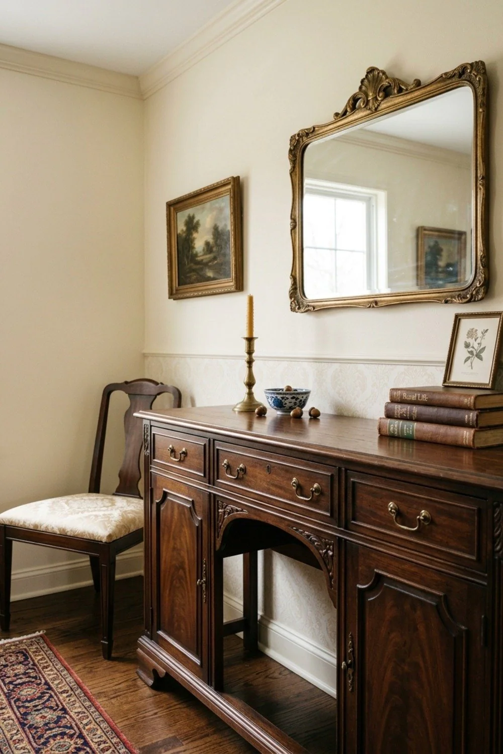 12-inch-deep sideboard along the shortest wall