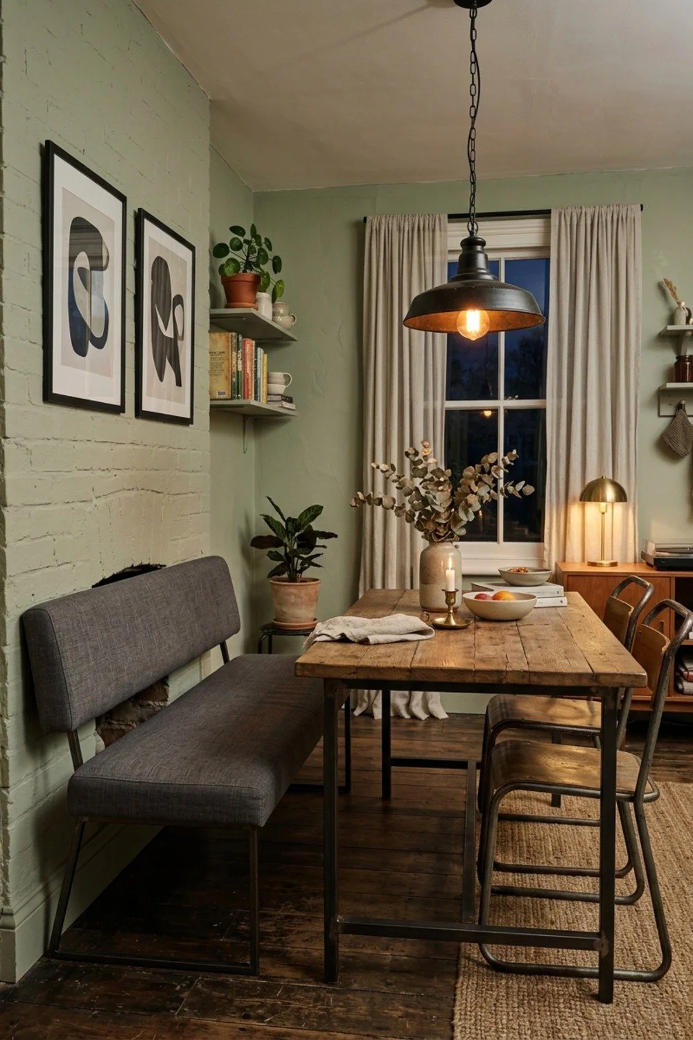Slim upholstered bench