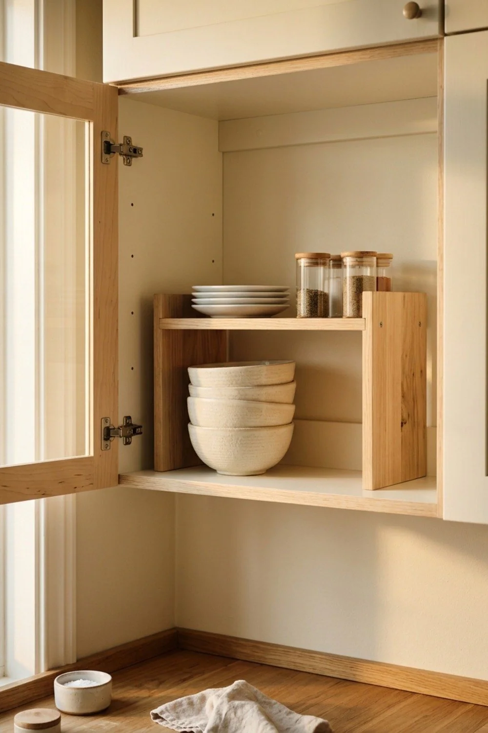 Two-tier shelf risers