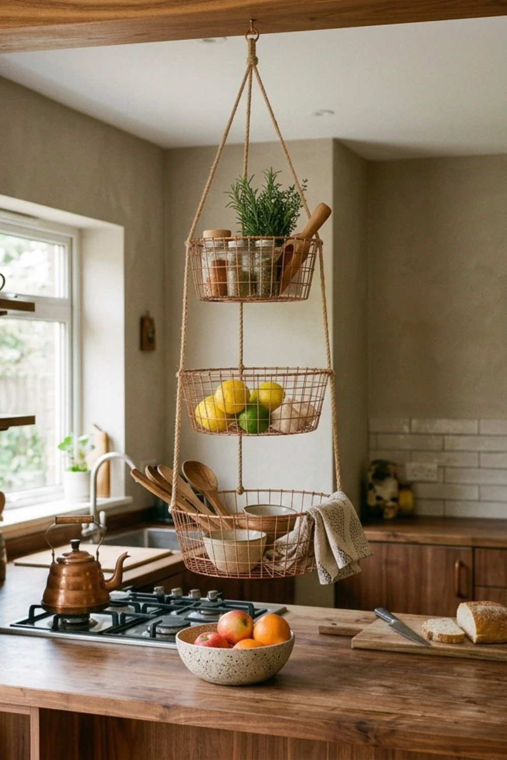Three-tier hanging basket