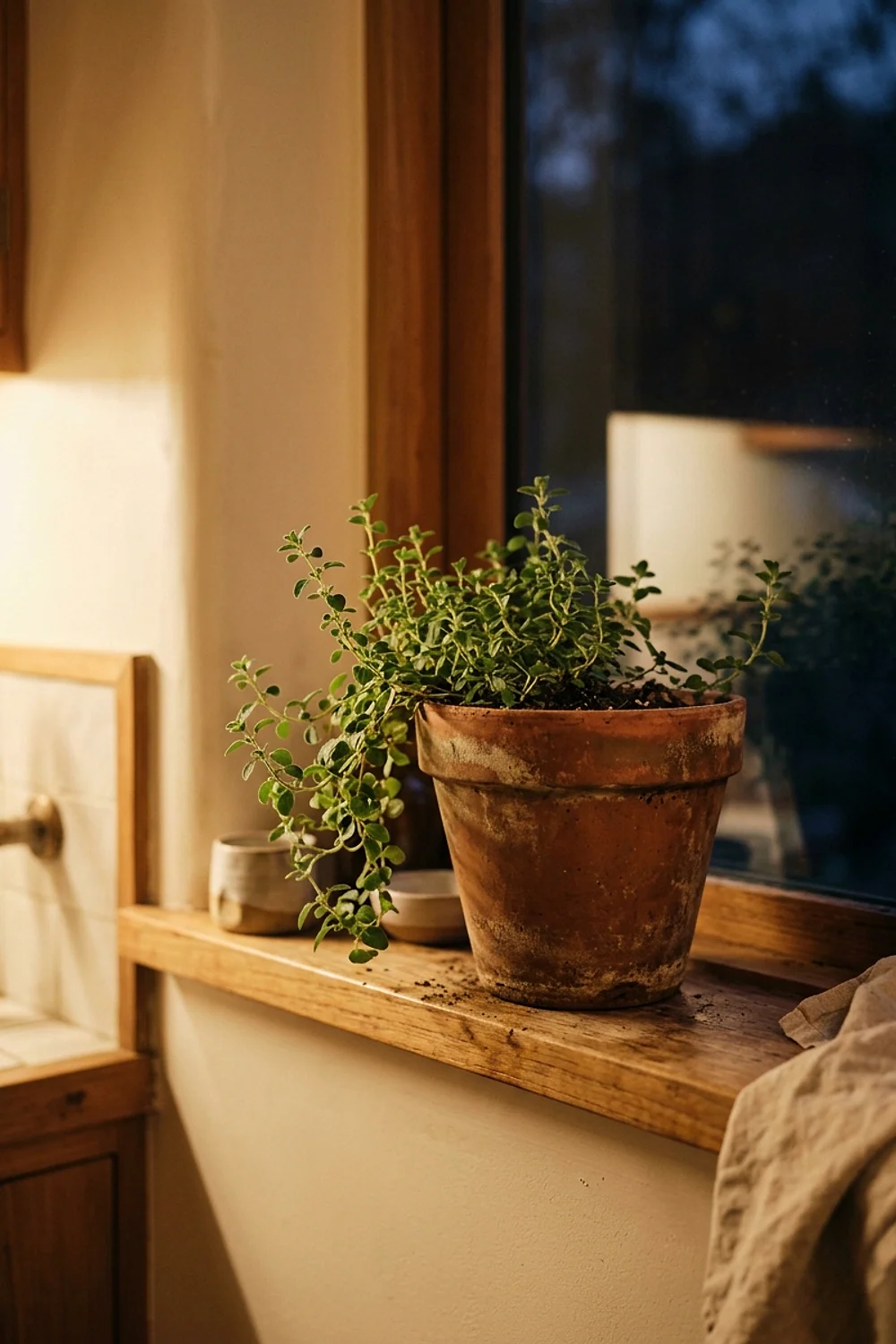Kitchen sill of herbs